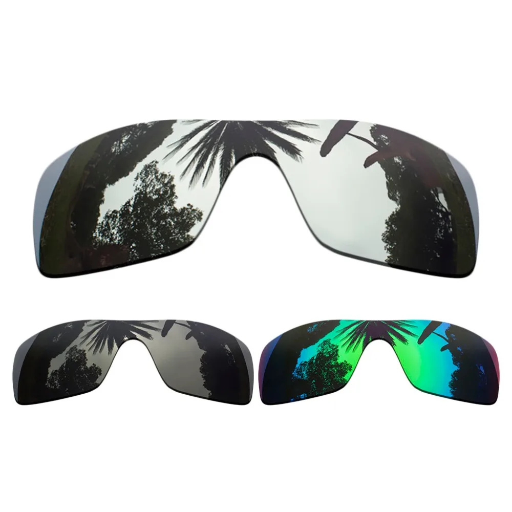 

(Silver Mirrored+Black+Green Mirrored Coating) 3-Pieces Polarized Replacement Lenses for Batwolf Frame 100% UVA & UVB Protection