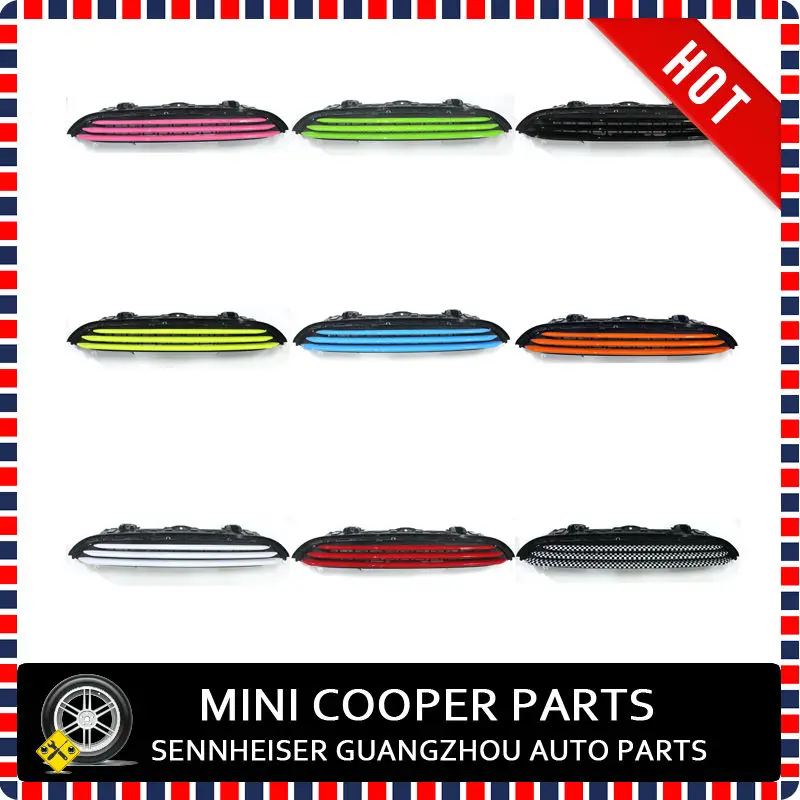 Brand New ABS Plastic UV Protected Mini Ray Style Blue Cooper Model Front Grille Trims For mini cooper F54 Clubman (3Pcs/set)