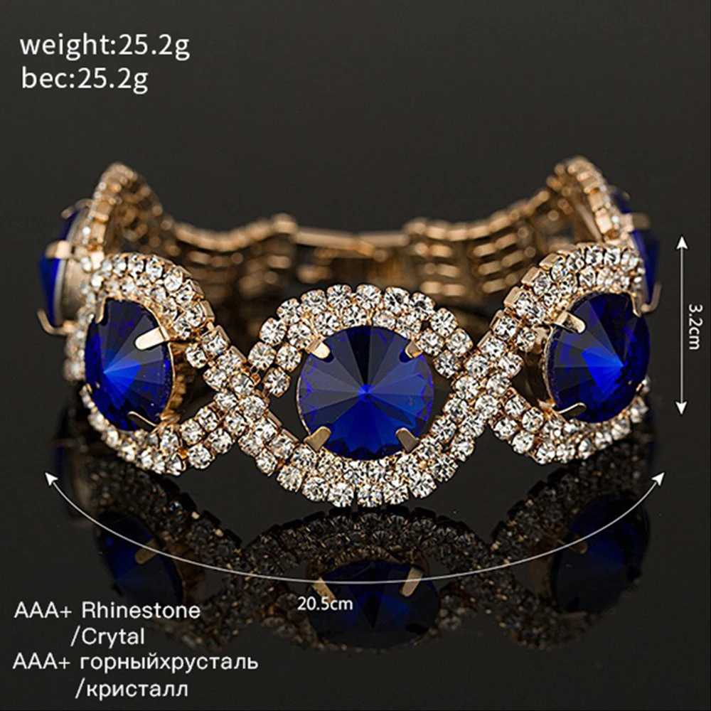 Top Sell Women Luxury Bracelets & Bangles Wholesale Rhinestone Woman Fashion Bracelets Bangles Wedding Gifts #B002