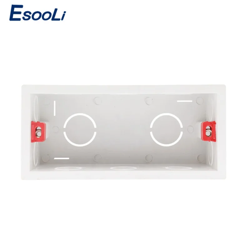 Esooli Super Quality 144mm*67.5mm Internal Mounting Box Back Cassette for 154mm*72mm Wall Light Touch Switch and USB Socket