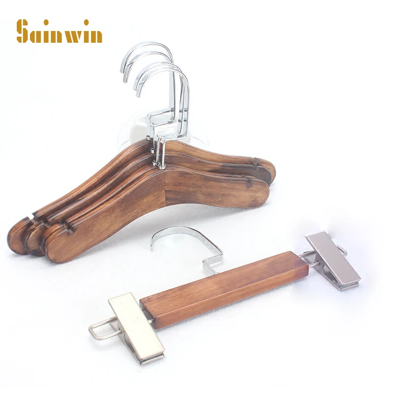 

Sainwin 10pcs/lot Baby wood hangers for clothes rack children wooden hanger clothes store hanger (20pcs can LOGO)