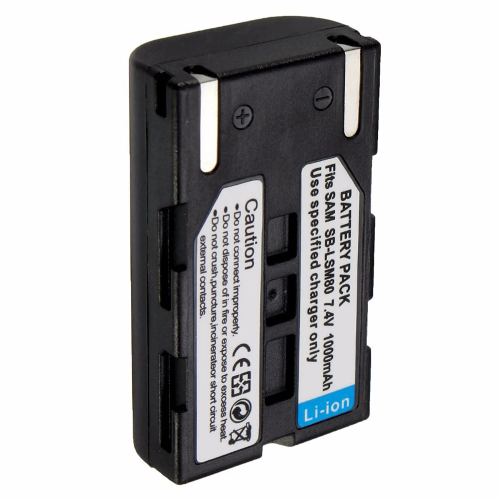 1000mAh LSM-80 SB-LSM80 LSM80 Camera Battery Rechageable battery For SAMSUNG VP-DC175 VP-DC565 VP-DC575 SC-D357 Wholesale