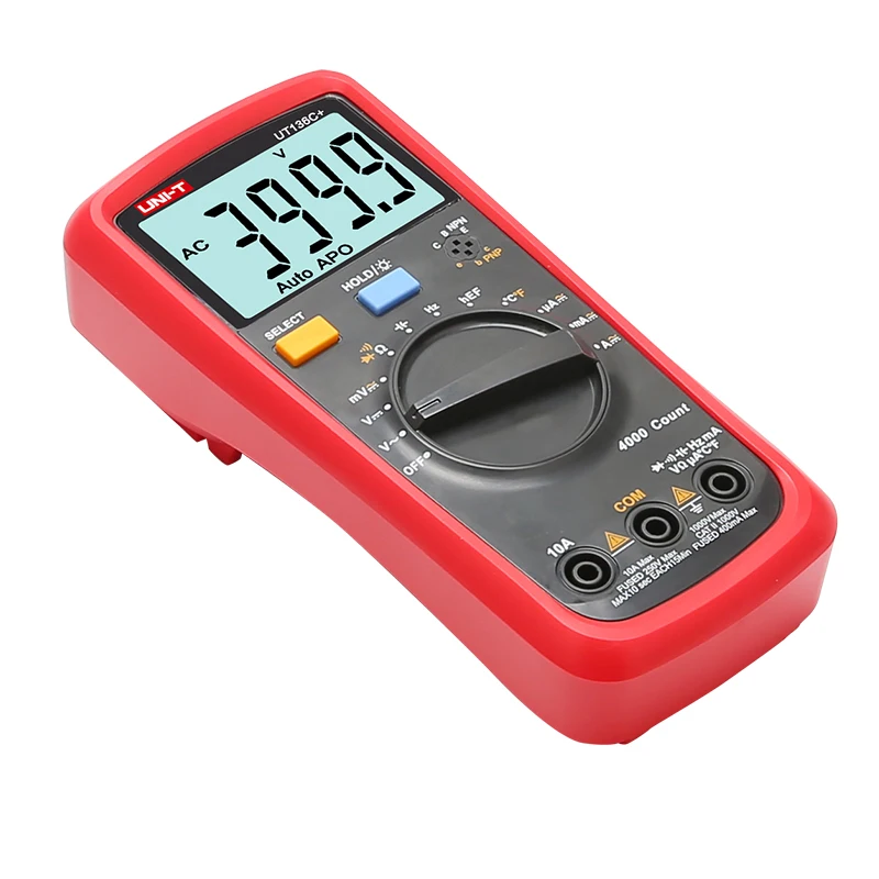 Imagem -05 - Multímetro Digital 1000v 10a Desligar Automático ac dc Tensão Corrente Ohm Diodo Medidor Teste de Temperatura Uni-t-ut136c +