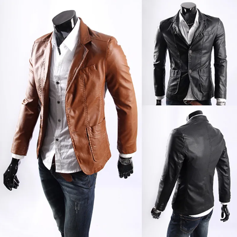 Chaqueta de cuero para hombre, abrigo ajustado, talla grande, nuevo estilo, 2021, M-7XL