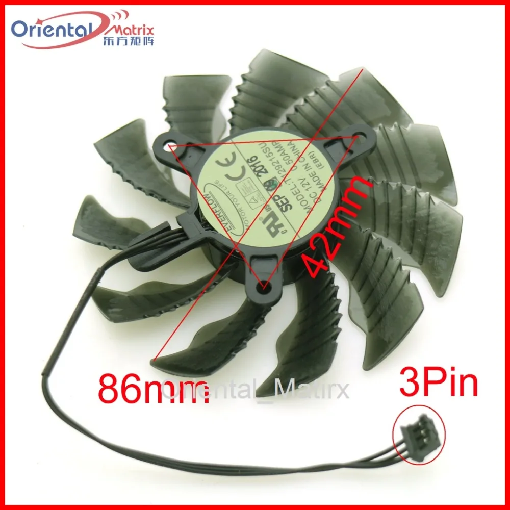 T129215SU 12V 0.50A 86mm 3Pin VGA Fan For Gigabyte GV-N1050D5-2GD GTX1050 GTX1060 Graphics Card Cooling Fan