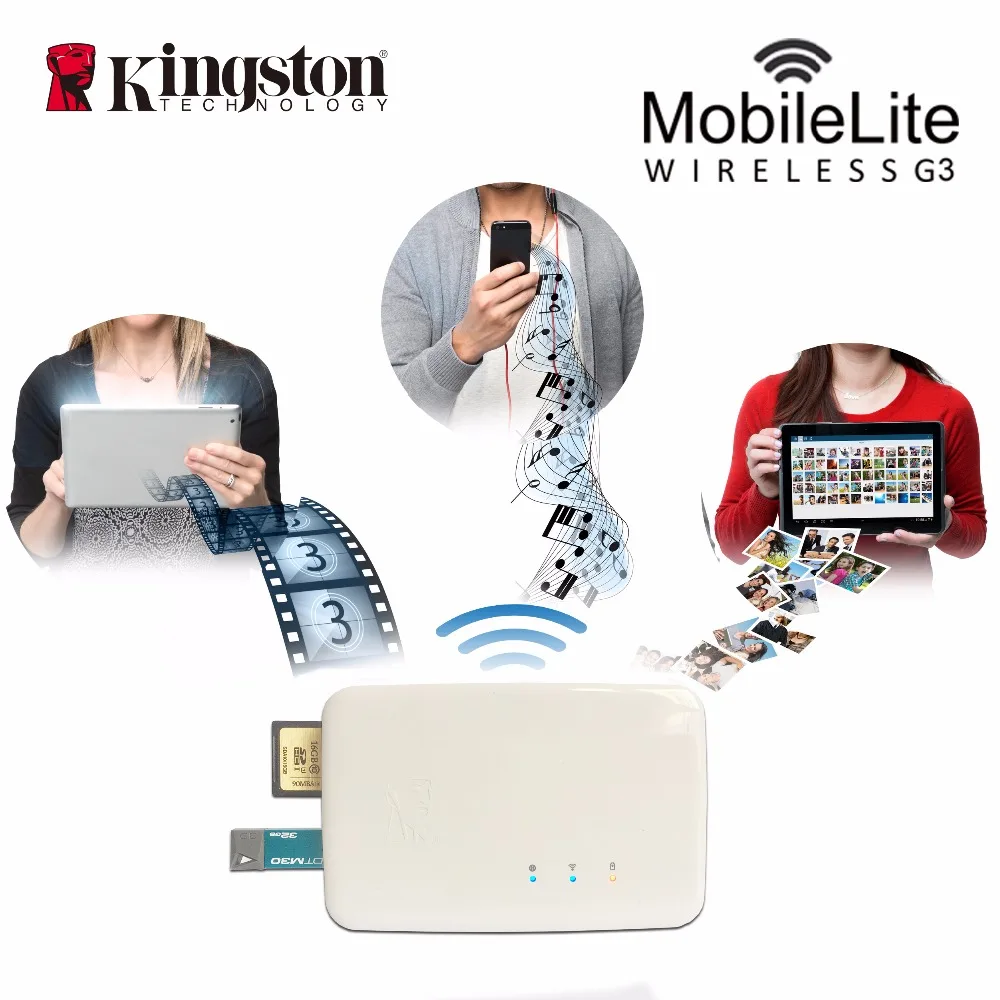 Kingston Multifunction wifi transmitter Wireless card reader data sharing device It can be used as a mobile backup power source