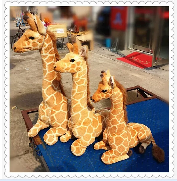 

middle size sitting giraffe toy lovely plush simulation giraffe doll birthday gift about 70x48cm 0185