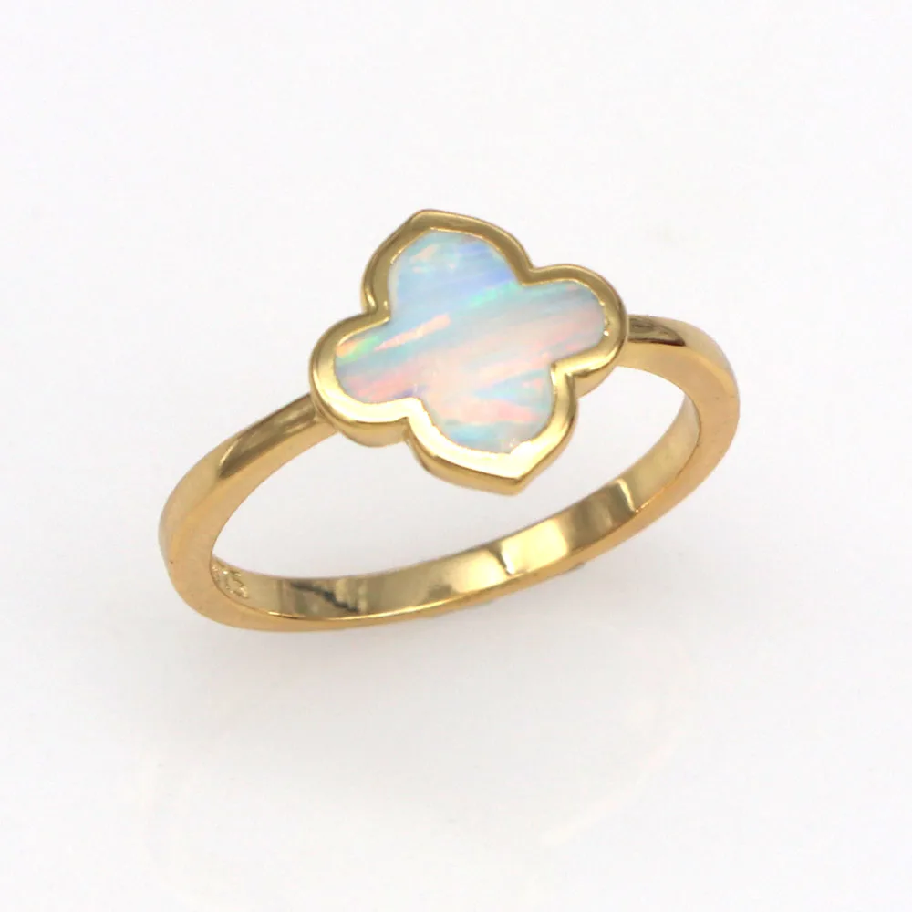 JLR-221 Gorgeous plated 14kt  gold white opal rings women's new fashion hot top quality hoist rings fashion jewelry