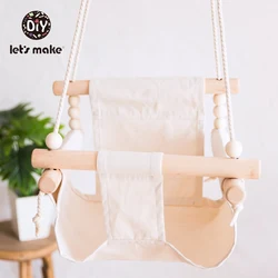 Let's Make Baby Swing Rocking Chair Swing For Children Indoor 4-6 Months Fence Cloth Wooden Beads DIY LaTeX Free Baby Product