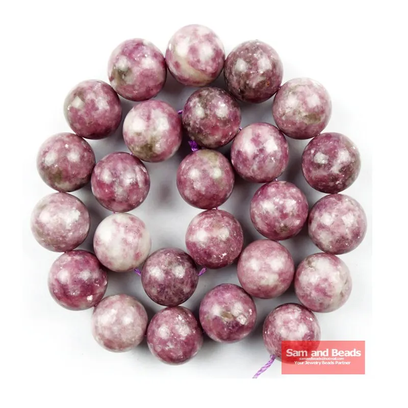 Natural Stone Beads Lepidolite Round Loose Beads For Jewelry Making 4/6/8/10mm 15.5inches DIY Bracelet PB21