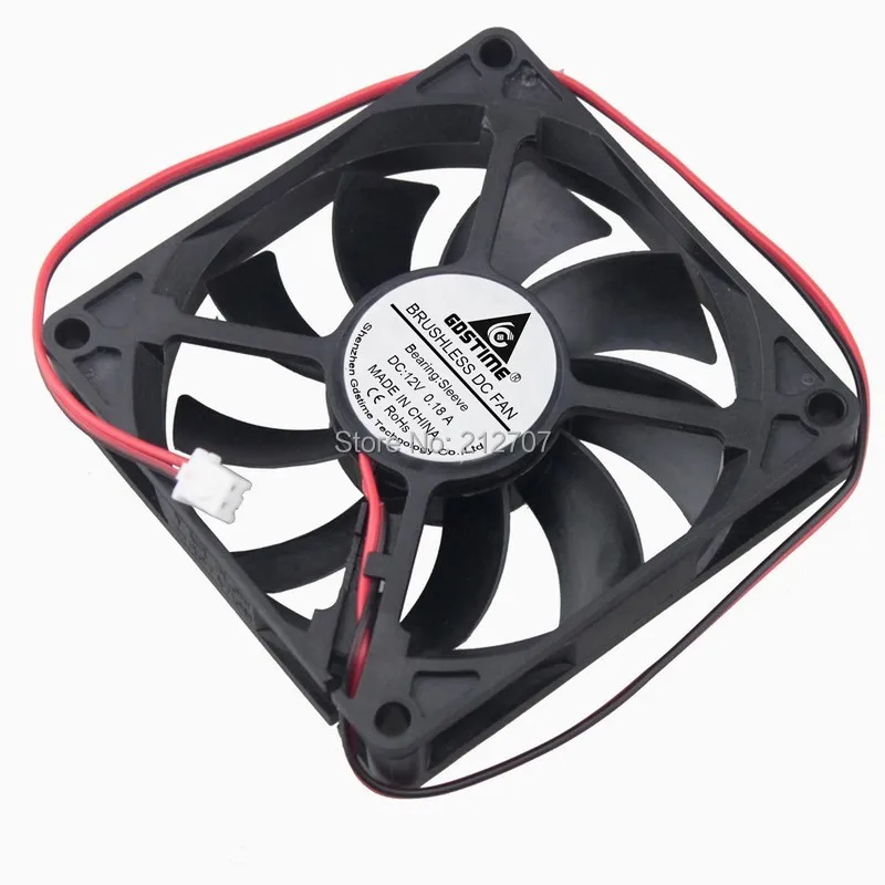 

10pcs/lot Gdstime 80mm 8cm 12V 2Pin 8015 DC Brushless Computer PC Cooler Cooling Fan 80x80x15mm