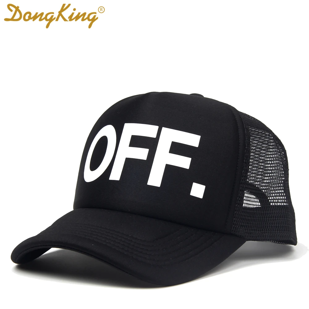 DongKing New Fashion Trucker Hat  OFF Letter Printed Cool Baseball funny Snapback Mesh Cap Christmas Gift 10 Colors