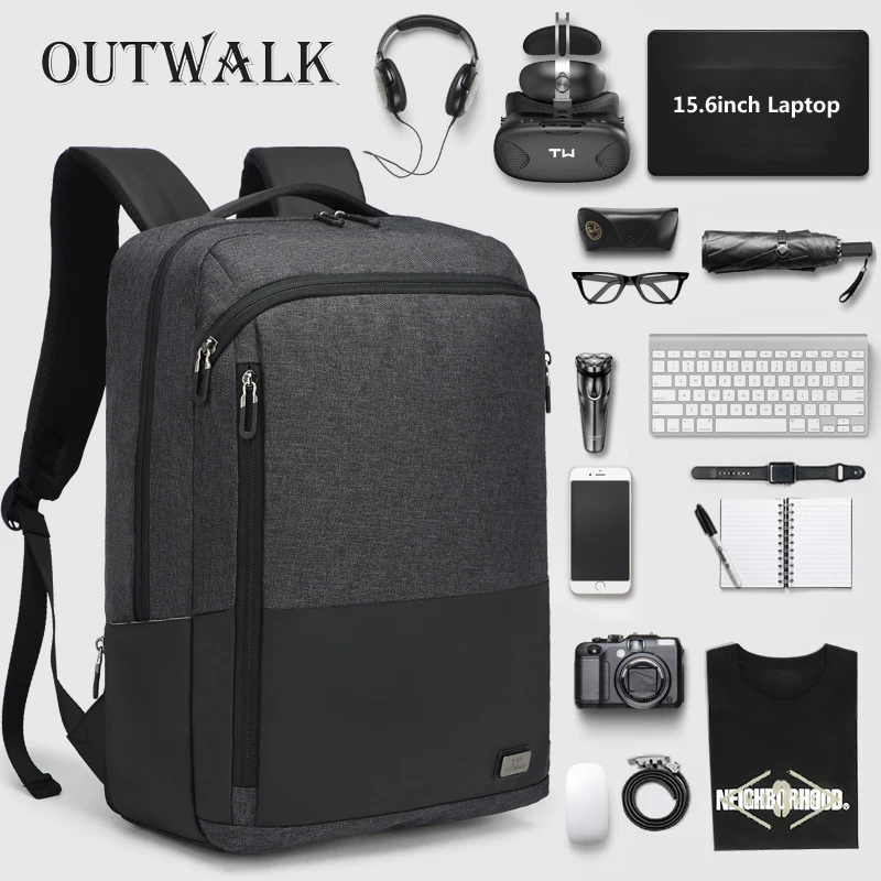 OUTWALK Multifunction USB Backpacks Men 15.6 inch Laptop Backpack For Teenager Male Mochila Leisure Travel Bagpack Anti thief