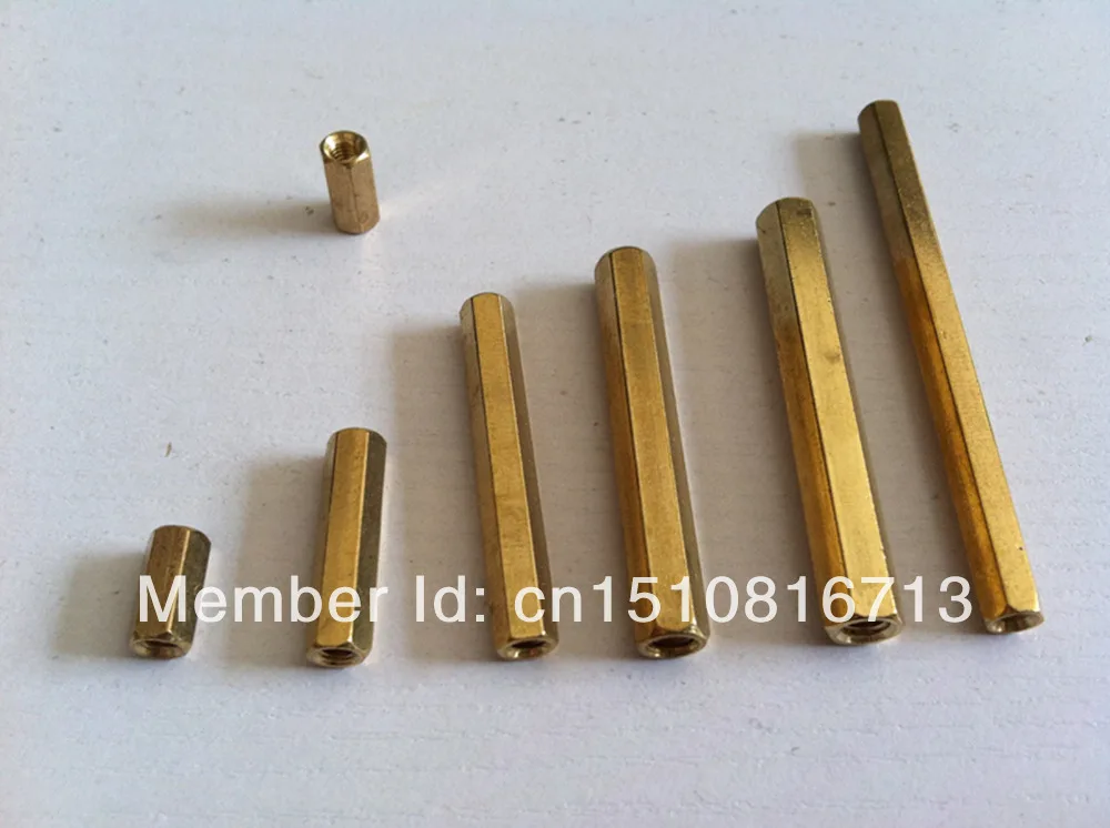 10pcs M4 x 60mm Brass Hexagonal Threaded Double Pass Spacers Hexagon Copper Post