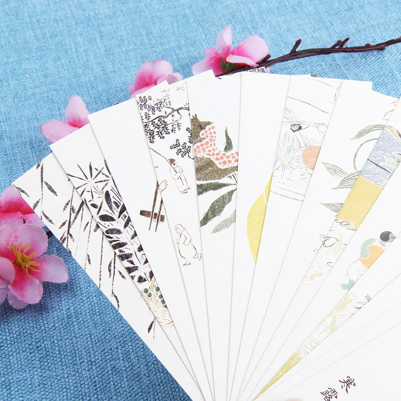 30pcs/box Creative Chinese style boxed bookmarks variety of vintage fine paper bookmarks for books