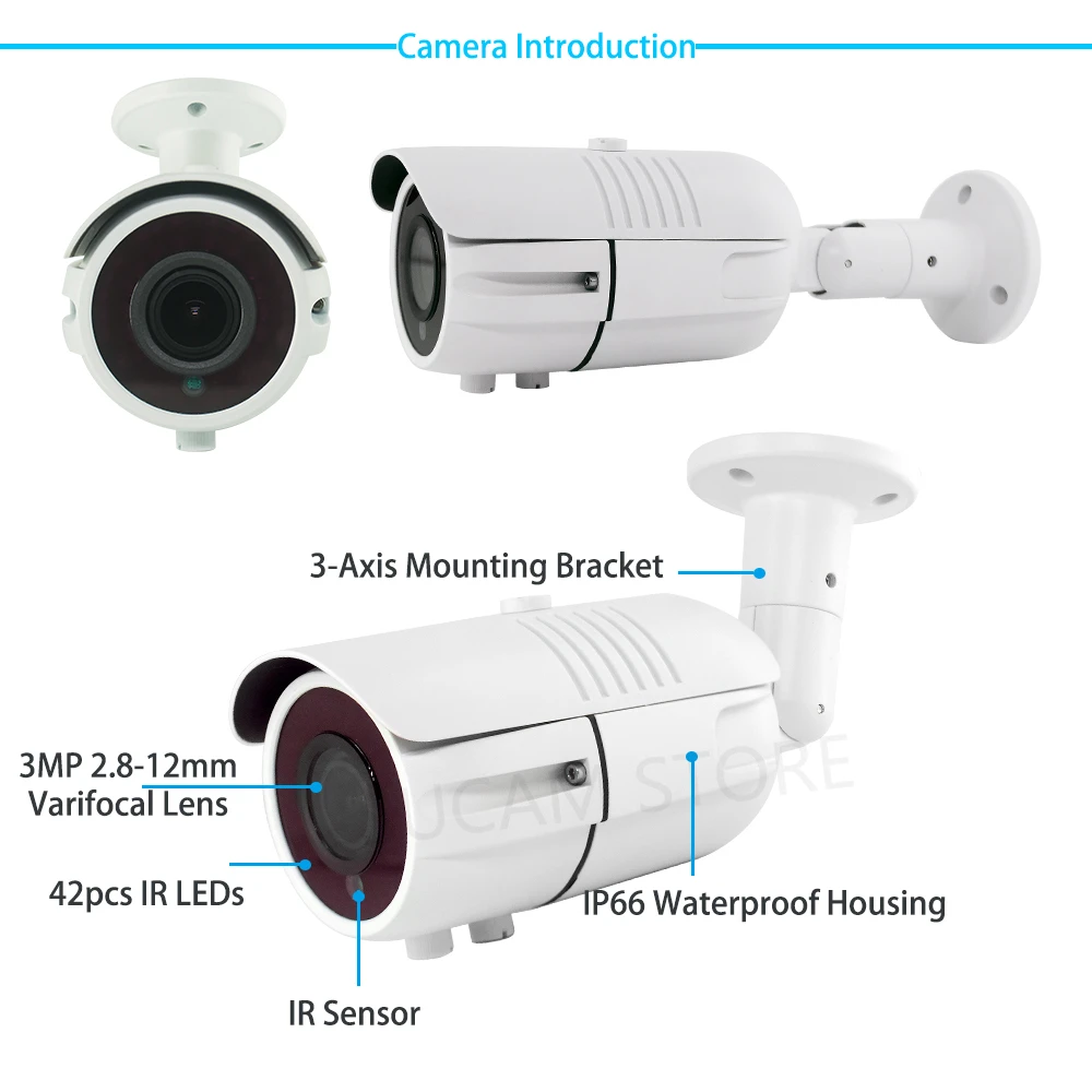 Full HD 1080P AHD Camera Ngoài Trời Starlight Full Tầm Nhìn Ban Đêm 2MP Chống Nước Camera An Ninh OSD Cáp