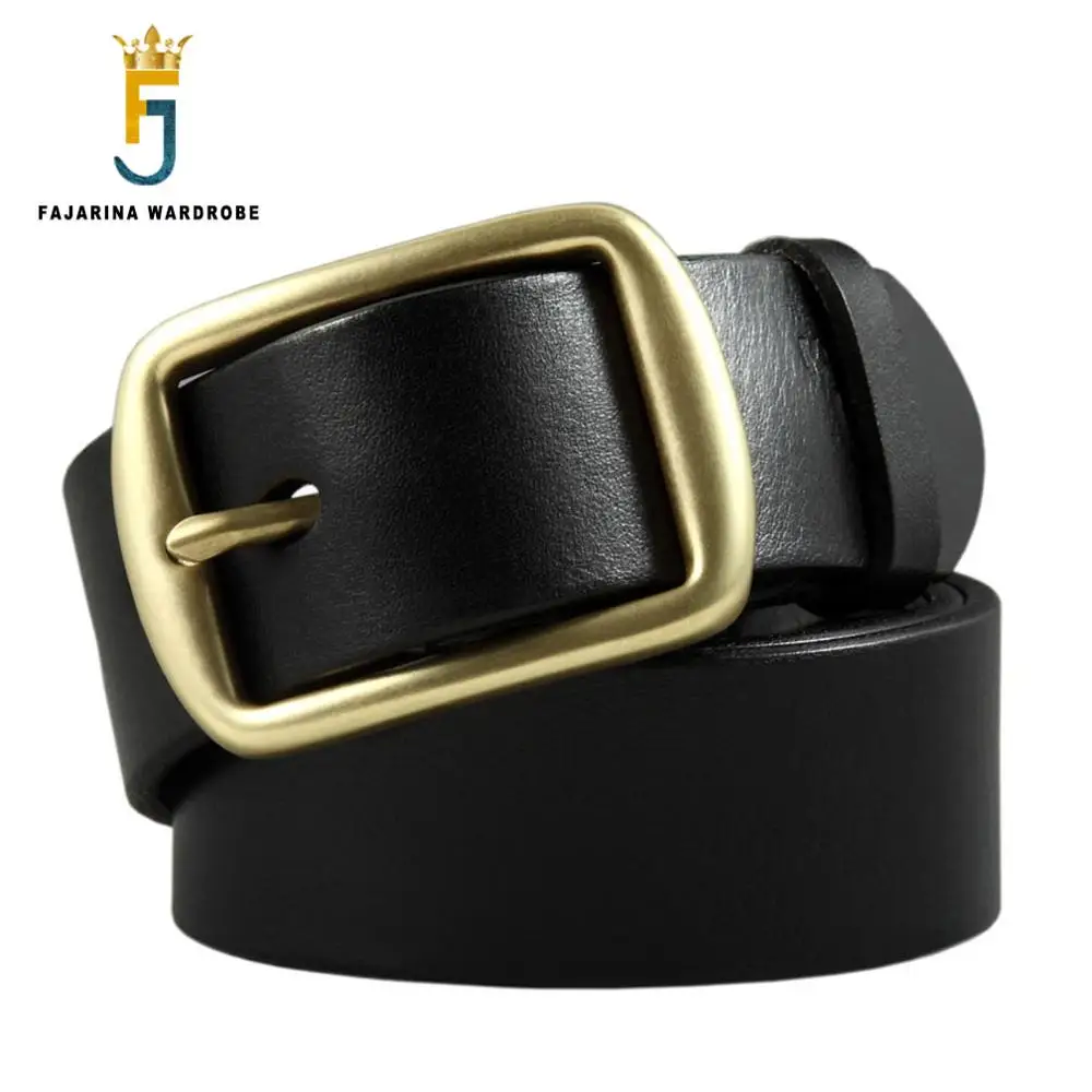 FAJARINA Top Quality XXXXX-large Genuine Leather Brass Pin Buckle Extended Length Belts for Men 105-165cm Large Length NW0016