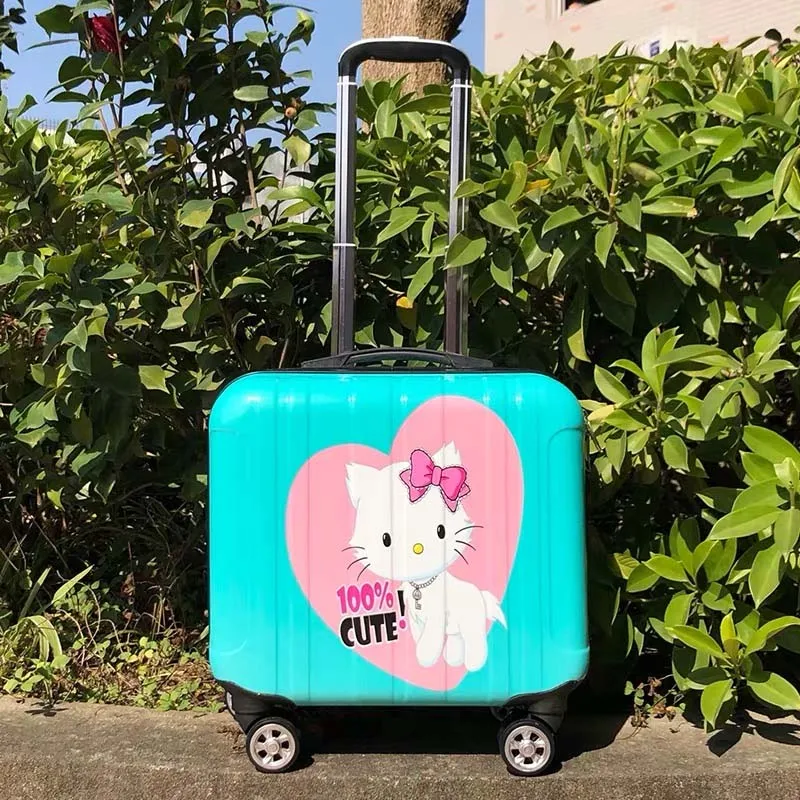 New girl cute 18 inch rolling luggage boy Trolley suitcase Spinner Wheels Student school Luggage bag kids hand Luggage bag