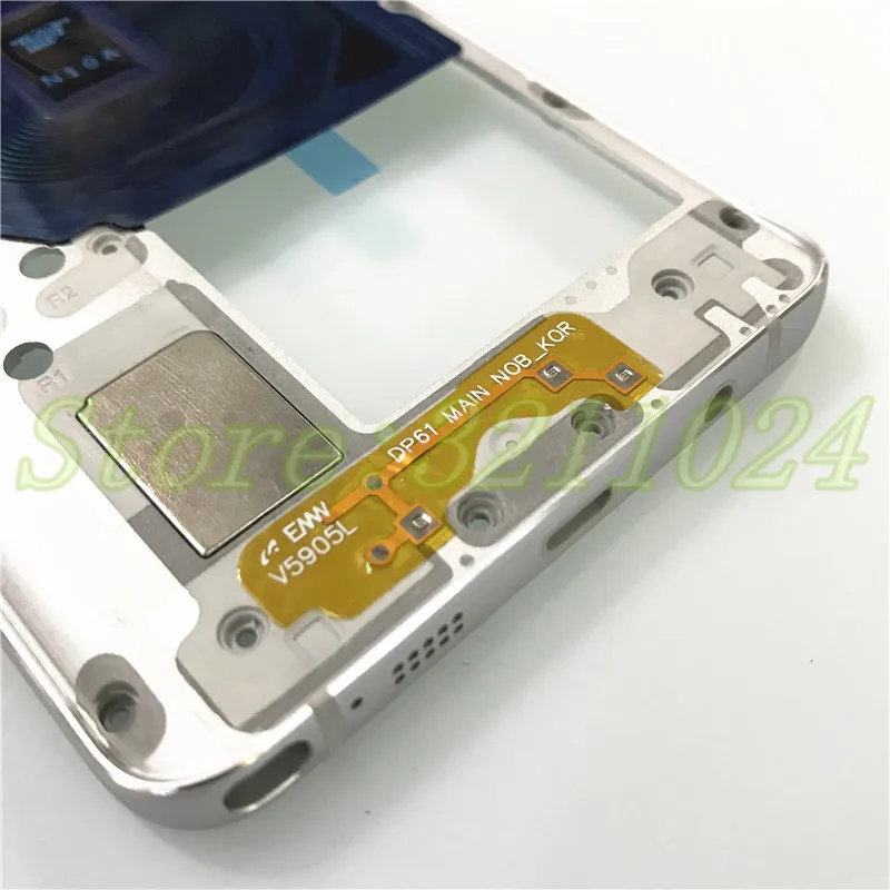 For Samsung Galaxy Note 5 N920 N920F Housing Metal Middle Frame With Side Button and Camera Lens Cover Replacement Parts