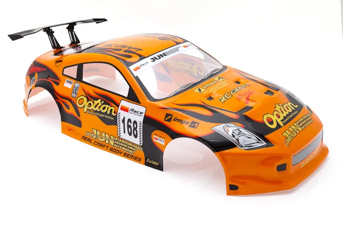 2pcs/lot 1/10 RC car parts 1:10 R/C car body shell for 1/10 remote control drift car 190mm No 004 orange