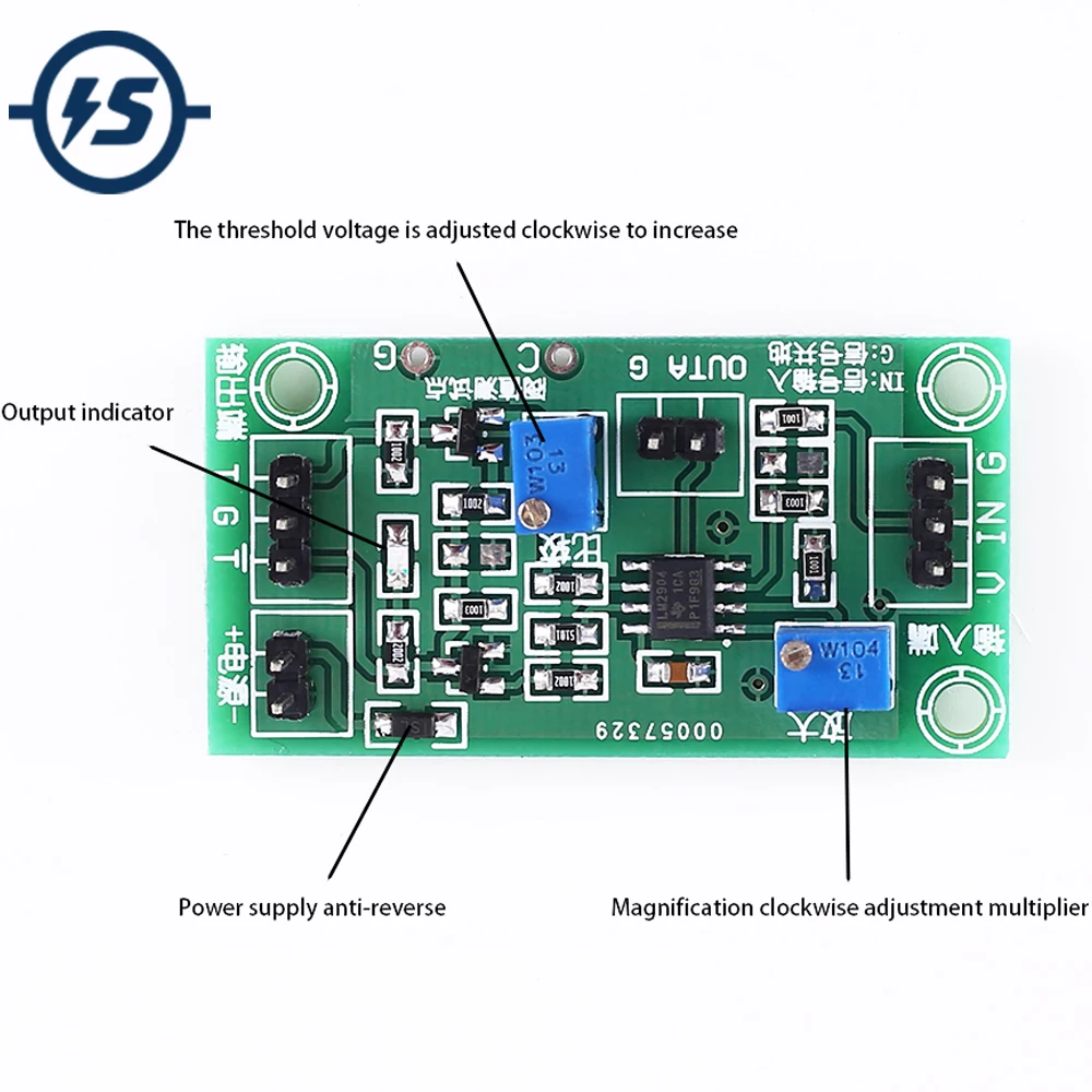 Signal Amplifier Operational Module LM2904 DC 3.5V-24V Adjustable Comparator Threshold Voltage DC High and Low Level