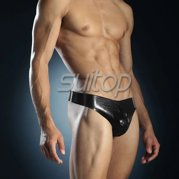 

Suitop male's latex briefs with front zip