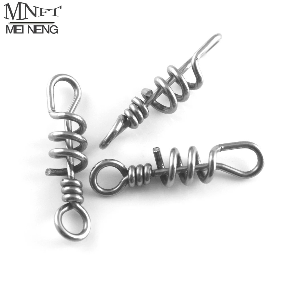 MNFT 5Pcs Fishing Heavy Duty Corkscrew Swirl Fishing Swivels Lead Lures Clip Lure Quick Convenient Pin Rotary Connector 4.7cm