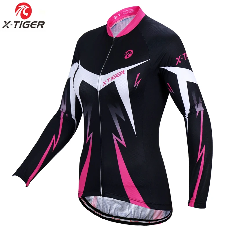 

X-Tiger Women Winter Fleece Keep Warm Pro Cycling Jersey Long Sleeve Bicycle Clothing Super Warm Thermal Bike Sportswear