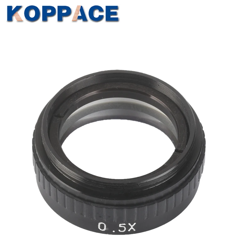 KOPPACE 0.5X Single Barrel Microscope Auxiliary Objective 140mm Working Distance Microscope Lens 42mm Mounting Size