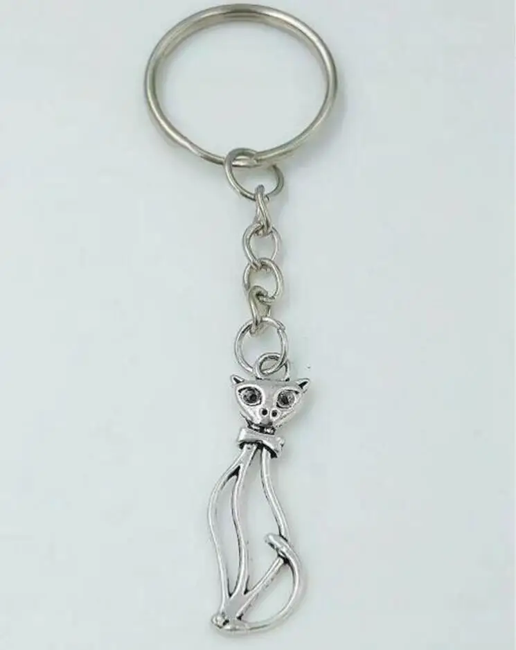 Wholesale Fashion Vintage Alloy Lucky Cat/Fat Cat/Garfield Charm Keychain Gifts Fit Key Chains Accessories Jewelry M83