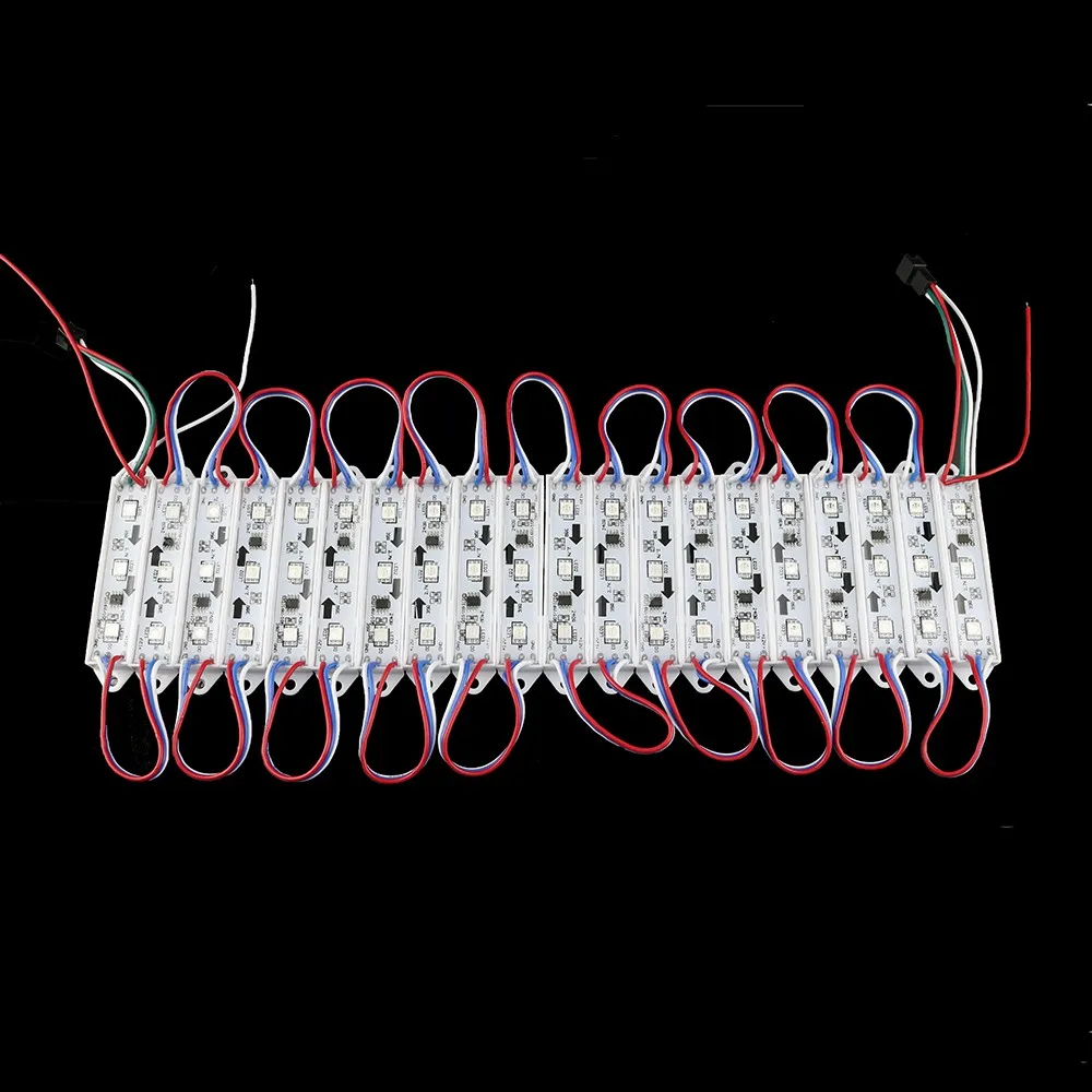 20PCS LED Module WS2811 DMX 3LED DC12V LED Garden Light SMD5050 RGB Waterproof LED Pixel Digital Module String Light black/white