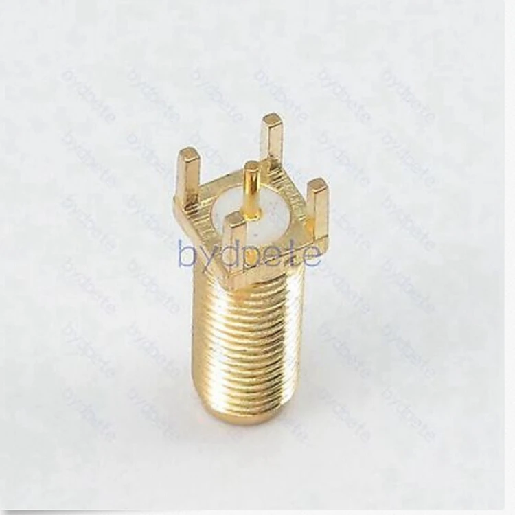 SMA female PCB Solder straight connector Panel Mount square equally RF 14.4mm in