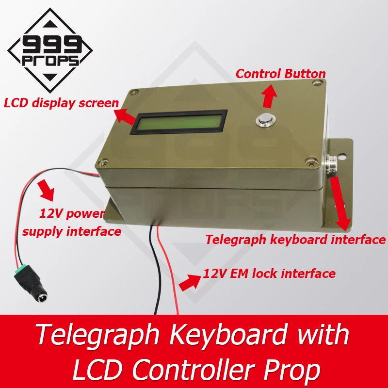ER PUZZLES Dispositivo de código Morse máquina telegráfica com LCD Escape Room Game Enterta uma senha correta para abrir a porta