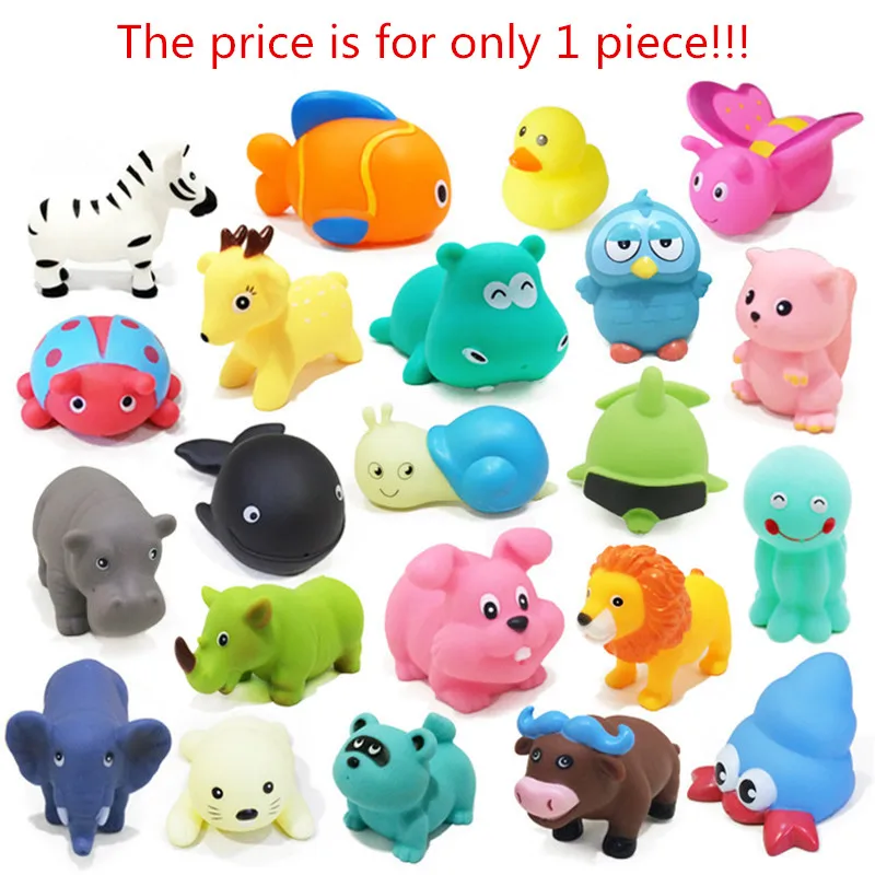 1 pçs brinquedos de água de natação colorido macio flutuante borracha pato squeeze som squeaky brinquedo de banho para o banho do bebê brinquedos ds19