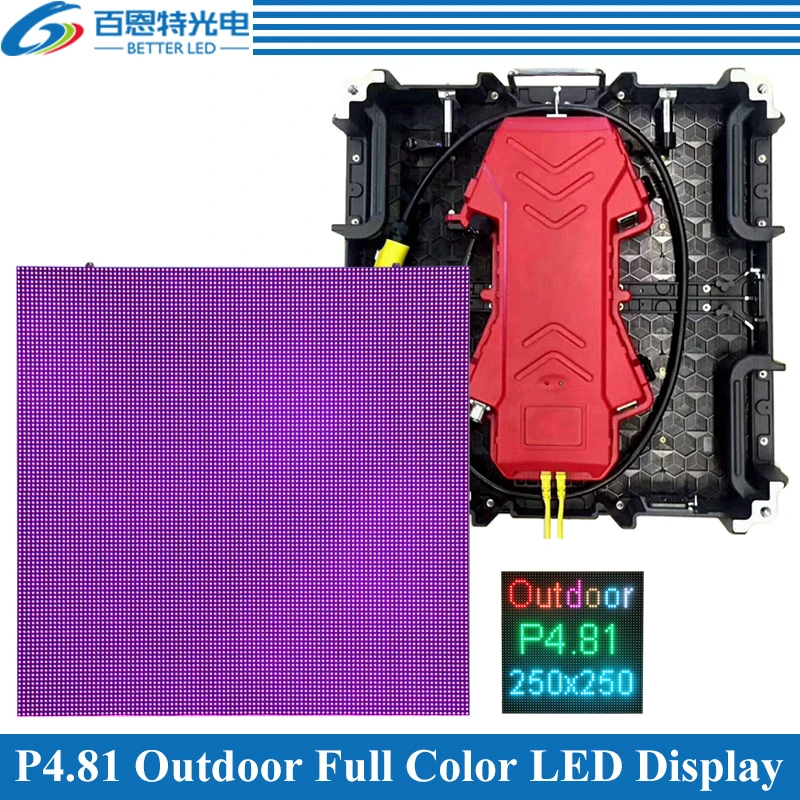 8pcs/lot P4.81 Outdoor 1/13 scan 500*500mm 104*104 pixels Die-cast Aluminum Cabinet Rental Full color video LED display screen