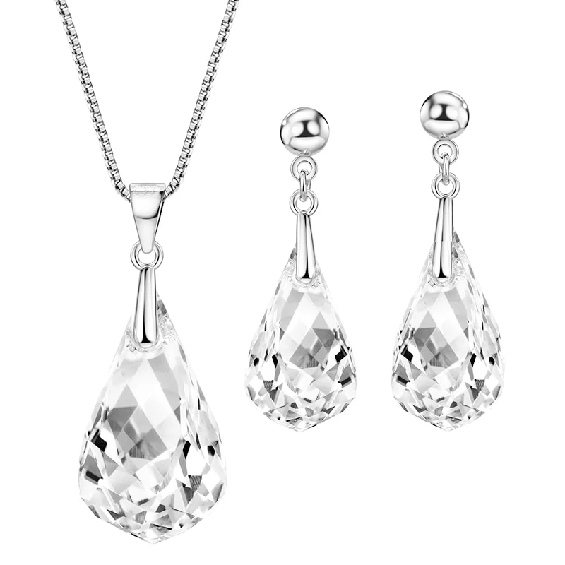 BAFFIN Helix Pendant Jewelry Sets Original Crystals From Austria Silver Color Necklaces Drop Earrings For Women Wedding Party