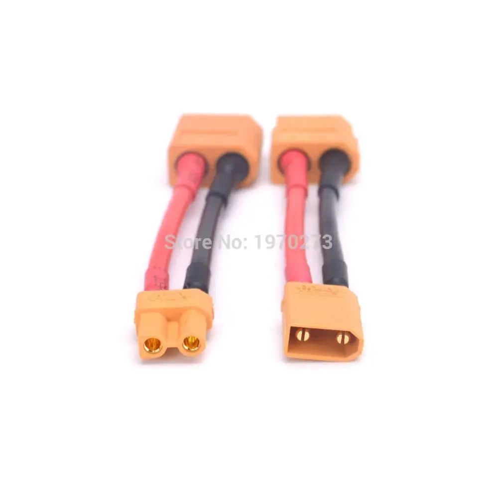 XT60 Female / Male Plug to XT30 male / female Plug Adapter Connector 16AWG Cables for Battery Charging Spare Parts RC Models