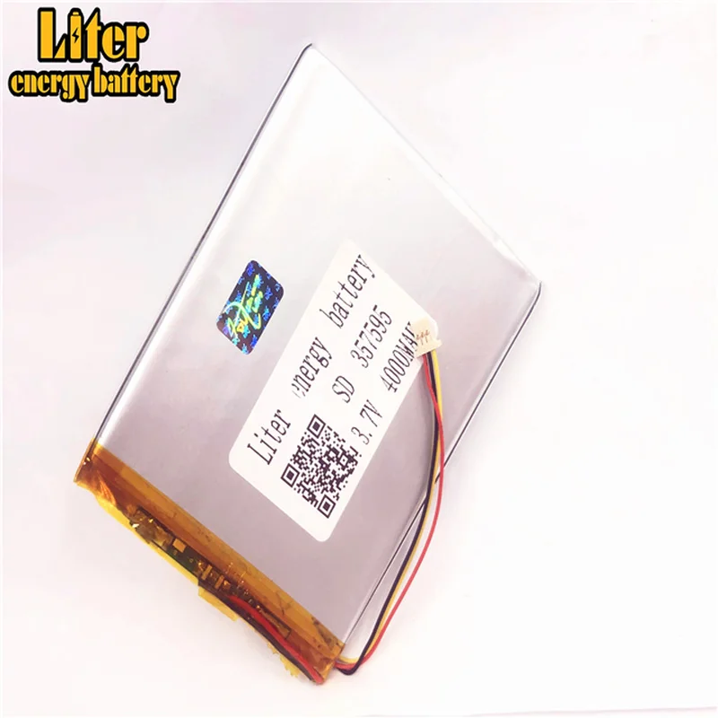 1.0MM 3pin connector 357595 4000mah 3.7V li polymer rechargeable lithium polymer battery for tablet pc 7 inch