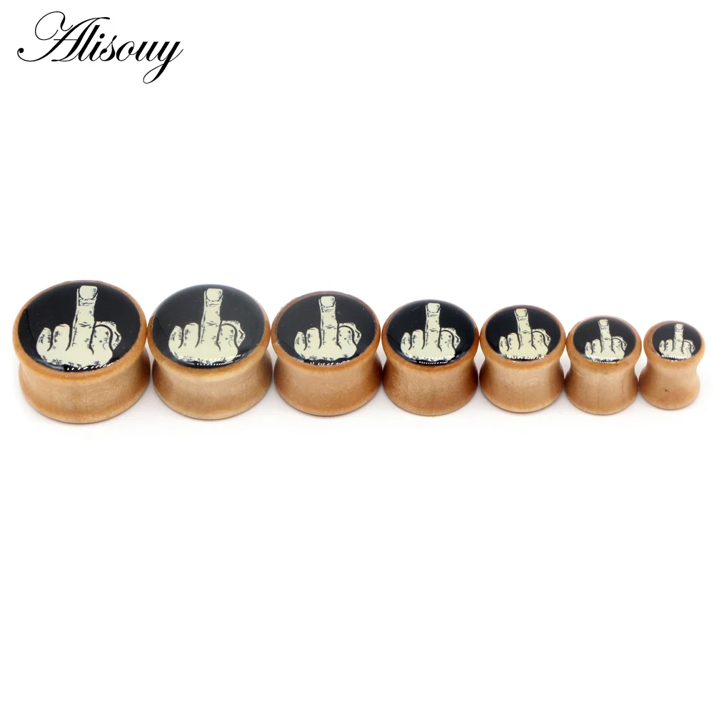 Alisouy 1pc Novel Natural Wood Ear Plugs Tunnels Jewelry Gauges 8-20mm Ear Tragus Expander Stretcher Body Piercing Jewelry