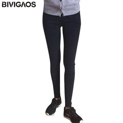 BIVIIncome OS-Jeans élastiques décontractés pour femmes, pantalons crayon, leggings slim skinny, jeggings, vêtements pour femmes, printemps, automne