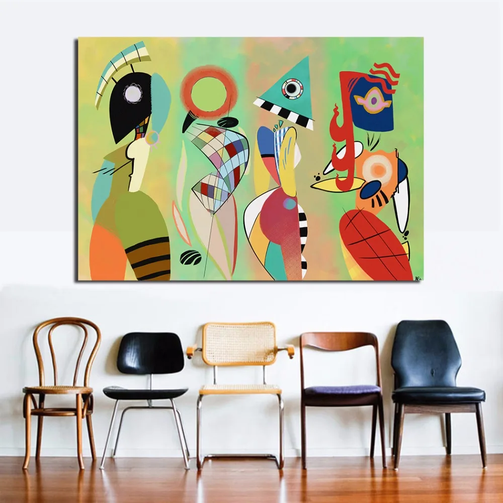 Wassily Kandinsky By That Careless Fairy Oil Painting Moder Home Decor Picture Wall Pictures For Living Room No Frame