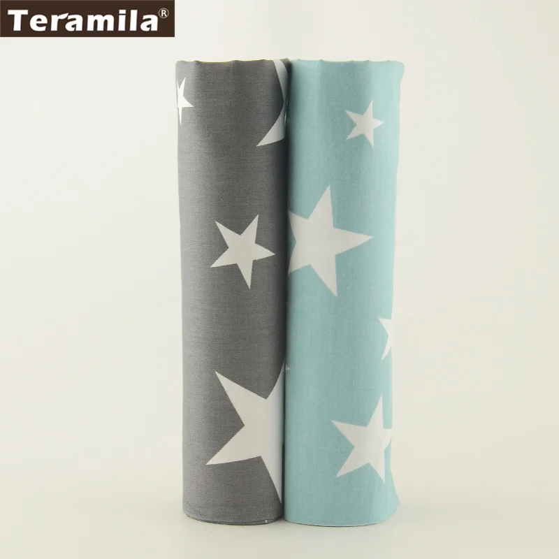 New Arrivals Grey And Blue Stars Style  Bedding Teramila Fabric Twill High Quality 2 pcs/lot 100% Cotton Home Textile 50cmx100cm