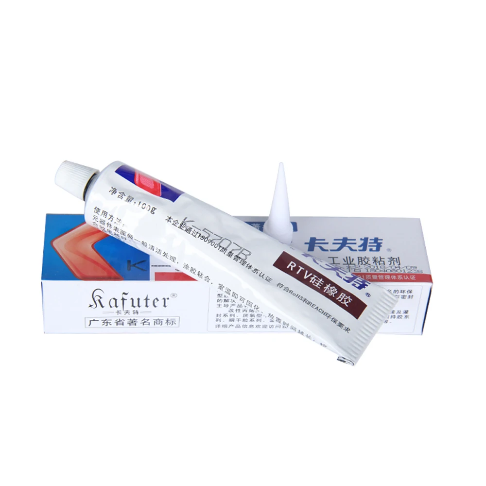 Kafuter K-5707B K-5707W White Or Black Silicone High Temperature Sealant Electronic Fixed Insulation Waterproof Plastic Adhesive