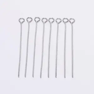 100pcs 스테인리스 스틸 눈 헤드 핀 보석 제작을위한 금속 아이 핀 DIY 귀걸이 펜던트 보석 핀 용품 12 최고의 판매 케이트 스페이드 목걸이 -110