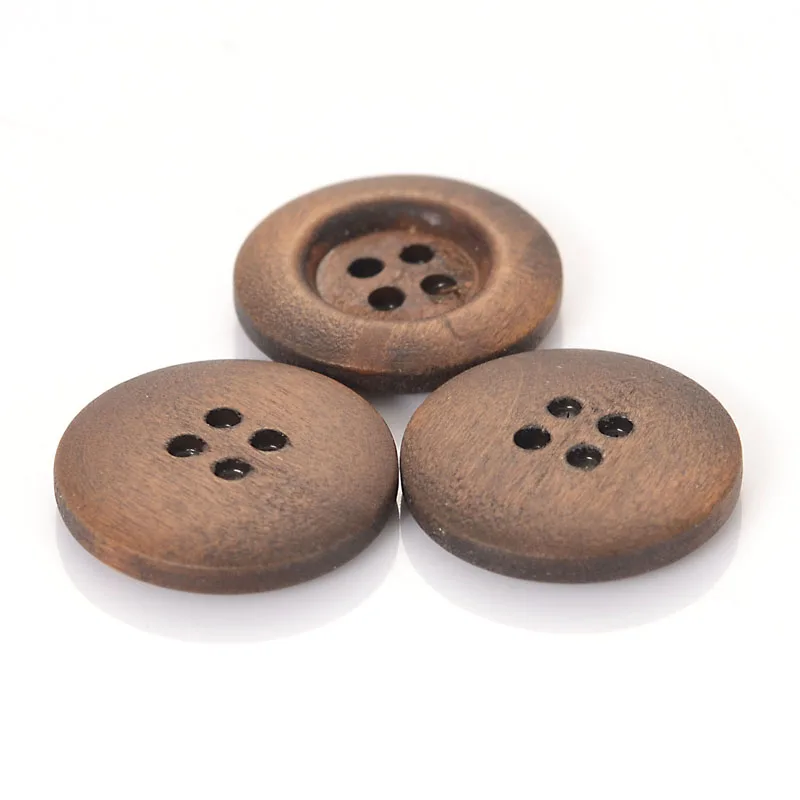 50 Pcs/Lot 20MM Matt Painted Colorful Wood Round Button For Diy Jewelry Making Accessories