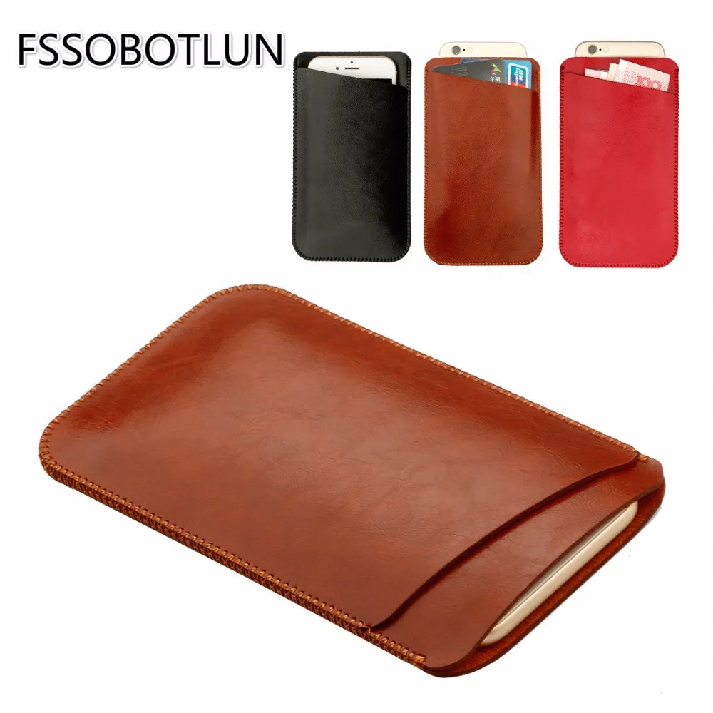 FSSOBOTLUN For BQ BQ-5060 Slim Case Double layer Microfiber Leather Phone sleeve Bag Cover Pouch Pocket with Card Slot BQ 5060