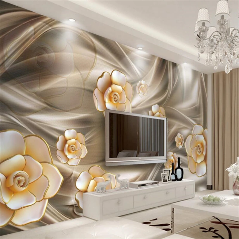 

Beibehang Custom Wallpaper 3D Stereo Fancy Flower Jewelry Background Wall Interior Wall Background mural 3d wallpaper for walls