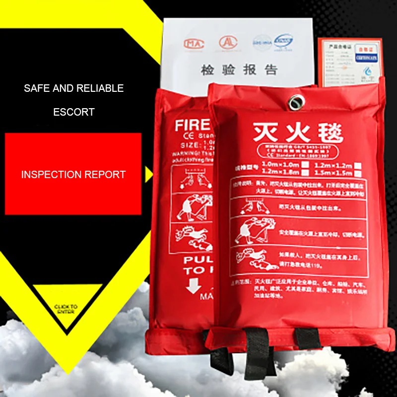 1.5M x 1.5M Fire Blanket Fiberglass Fire Flame Retardant Quality Emergency Survival Fire Shelter Safety Cover Fire Blanket