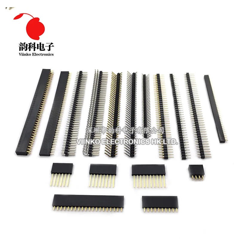 10pcs 2.54mm Pin Header Female Single Row 40 Pin Round Pin Connector 1x40