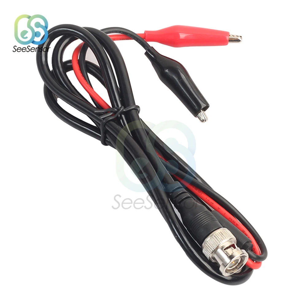 BNC Q9 Male Plug Connector Dual Alligator Clip Oscilloscope Probe Test Leads Crocodile Clips Cable Oscilloscope Accessories